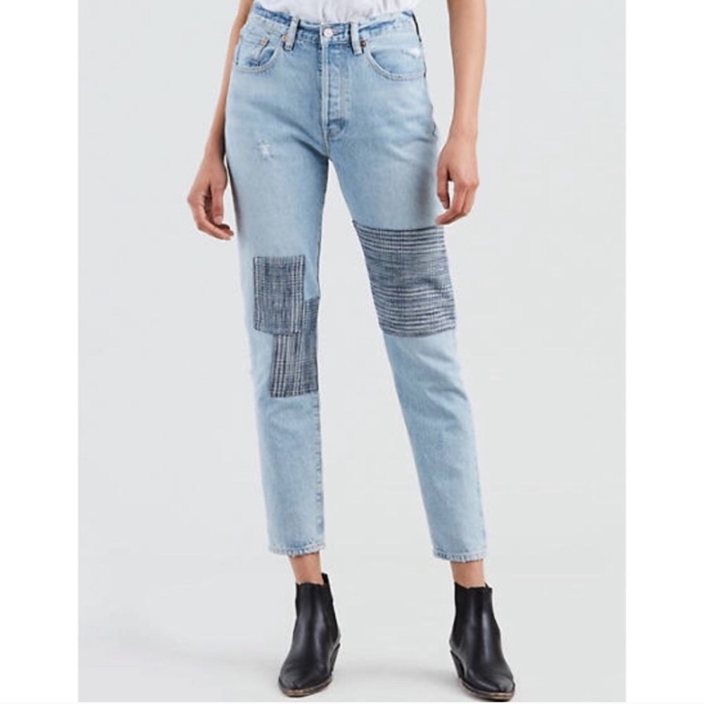 Levi’s Made and Crafted Skinny Indigo Plaid Jeans
